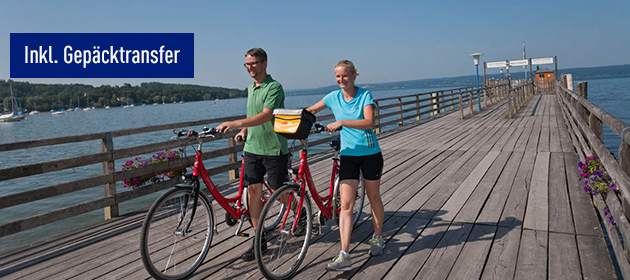 Fahrradfahrer am See