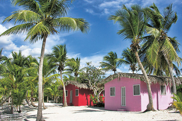 Dominikanische Republik, Palmen, Strand, Strandhütten